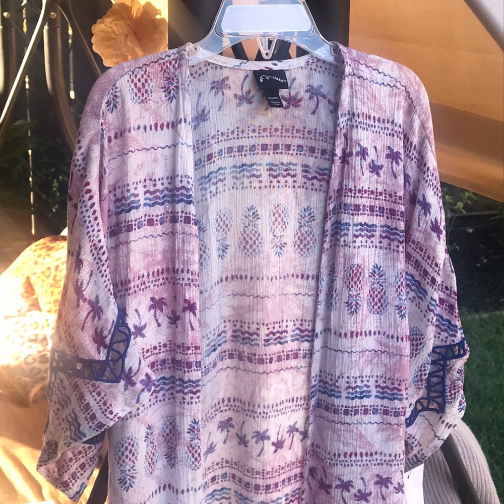 Purple Fruit kimono style Top